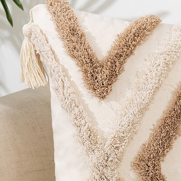 Multicolor Creative Soft Plush Tassel Throw Pillow Cover - Picture 4 of 4